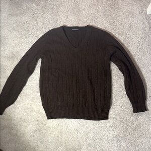 Brandy Melville Dark Brown V-Neck Sweater